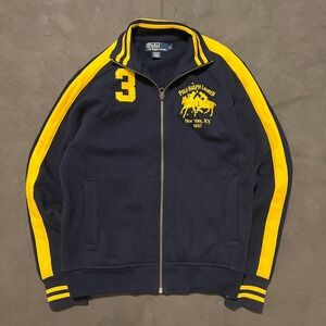 Polo Ralph Lauren Mens Small Blue Double Big Pony Crest Full Zip Track Jacket